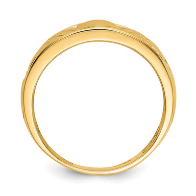 14K Polished Men's Claddagh Band