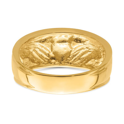 14K Polished Men's Claddagh Band