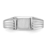 14K White Gold 5.25x5.0mm Childs Open Back Signet Ring view
