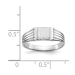 14K White Gold 5.25x5.0mm Childs Open Back Signet Ring view
