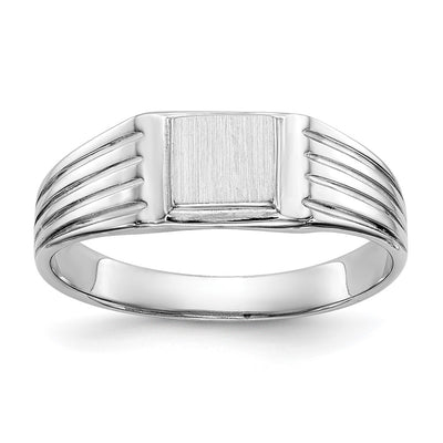 14K white gold signet ring