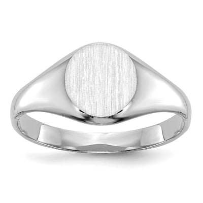14K white gold signet ring