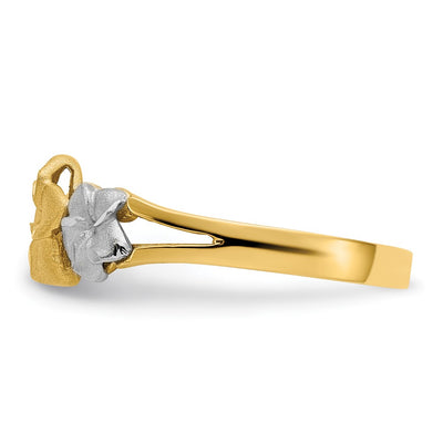 14K Tri-color Plumeria Ring
