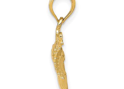 14K gold claddagh pendant, alternate view