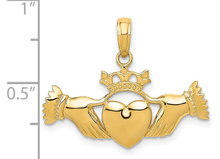 14K gold claddagh pendant, another view