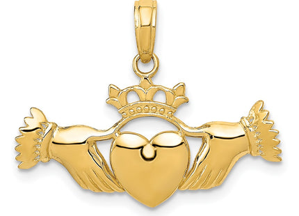 14K gold claddagh pendant