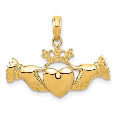14K gold claddagh pendant