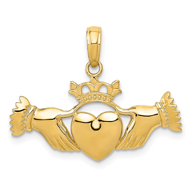 14K gold claddagh pendant