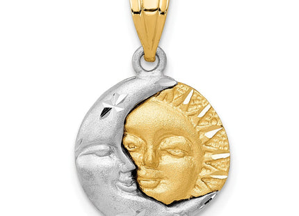 14k Two-tone Sun and Moon Charm (Style D244)
