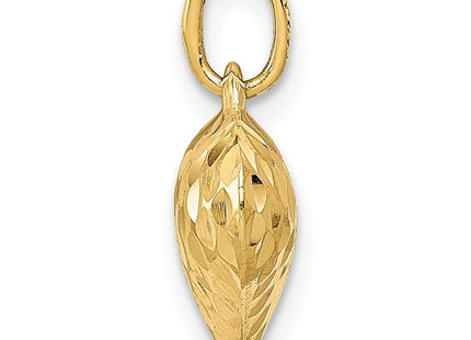 14K Polished and Textured 3-D Heart Pendant (Style D2887)