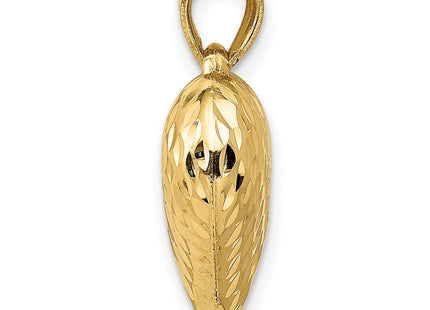 14K gold heart pendant, alternate view