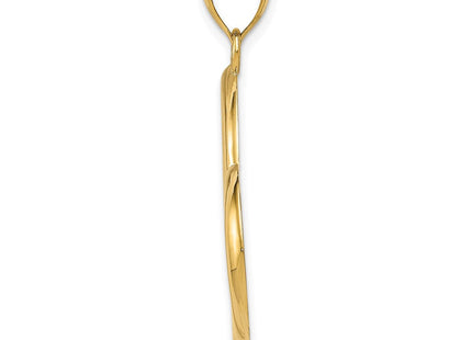 14K Polished Dangling Heart Pendant (Style D2891)