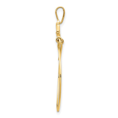 14K Double Dolphins Charm Holder Pendant