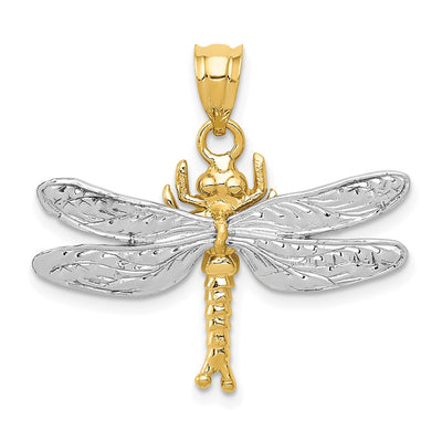14K gold dragonfly pendant