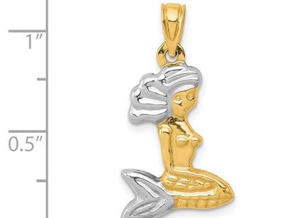14k Yellow & Rhodium Pendants Style D2974 - Classique Jewelry Inc.