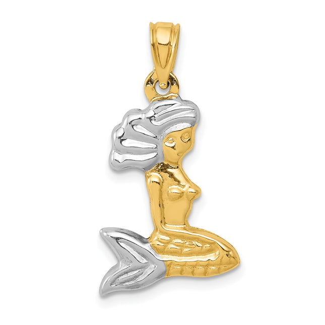 14k Yellow & Rhodium Pendants Style D2974 - Classique Jewelry Inc.