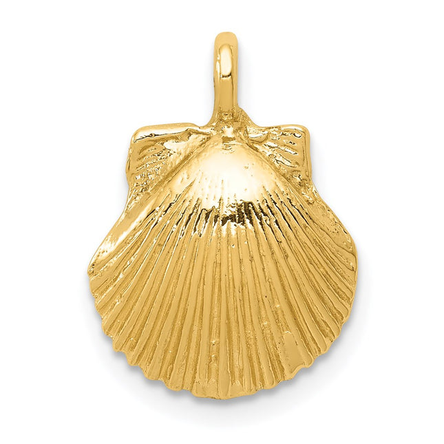 14k Seashell Pendant, 17 x 12mm