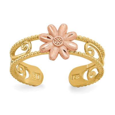 14K gold flower ring