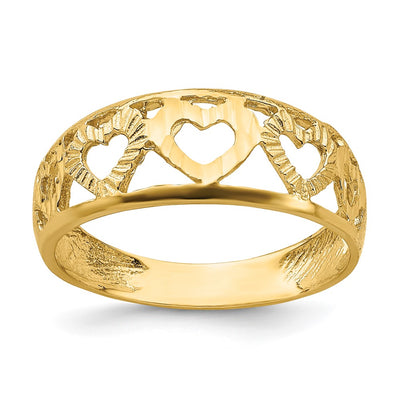 14K gold heart ring