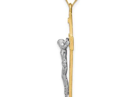 14k Two-tone INRI Crucifix Pendant (Style D31)