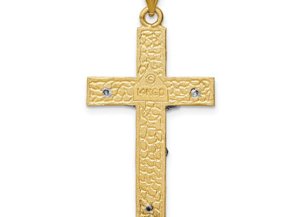 14k Two-tone INRI Crucifix Pendant (Style D31)