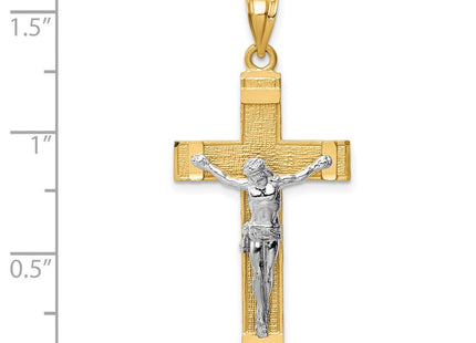 14k Two-tone INRI Crucifix Pendant (Style D31)