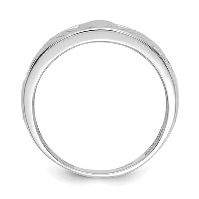 14K White Gold Men's Claddagh Band