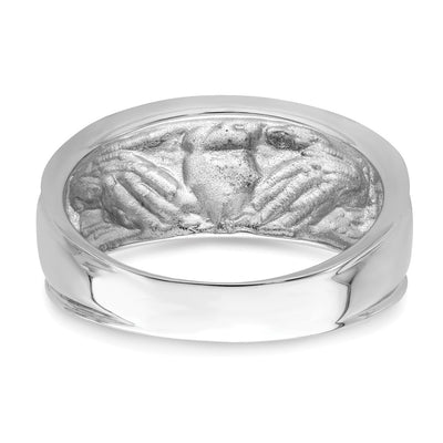 14K White Gold Men's Claddagh Band