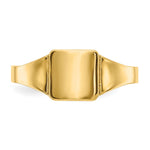 14K Polished Square Signet Baby Ring view