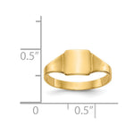 14K Polished Square Signet Baby Ring view