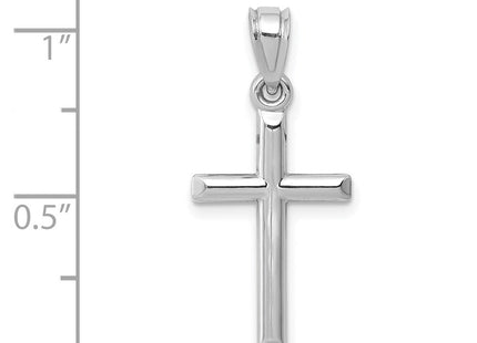 14k White Gold Hollow Cross Pendant (Style D3163)