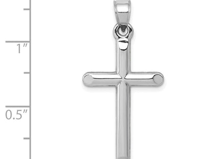 14k White Gold Hollow Cross Pendant (Style D3164)