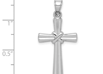 14k White Gold Hollow Cross Pendant (Style D3169)