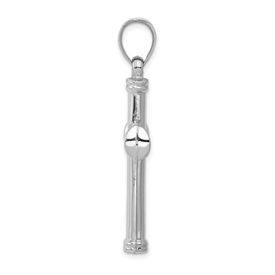 14K White Gold Hollow Cross Pendant, 48 x 25.75mm