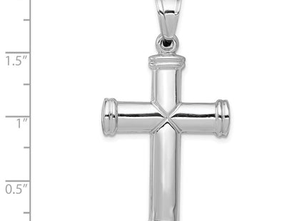 14k White Gold Hollow Cross Pendant (Style D3177)