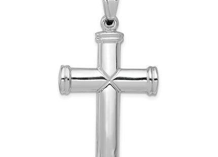 14k White Gold Hollow Cross Pendant (Style D3177)