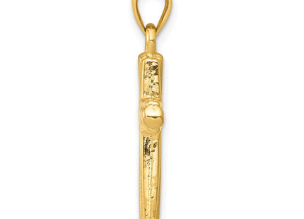 14K gold cross pendant, alternate view