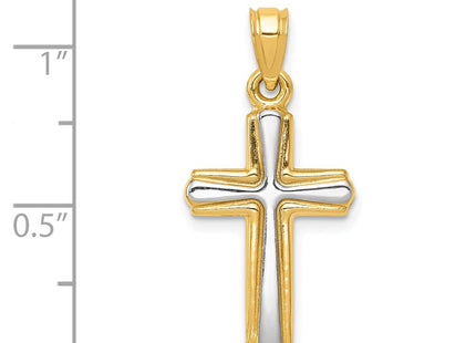 14K gold cross pendant, another view