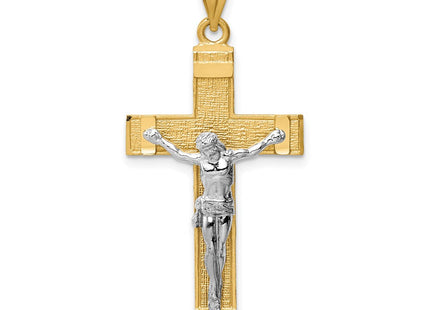 14k Two-tone INRI Crucifix Pendant (Style D31)