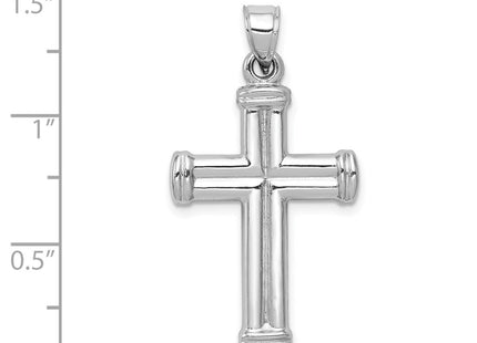 14k White Gold Hollow Cross Pendant (Style D3208)