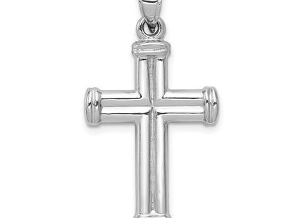 14k White Gold Hollow Cross Pendant (Style D3208)