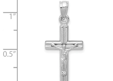 14k White Gold Hollow Crucifix Pendant (Style D3226)