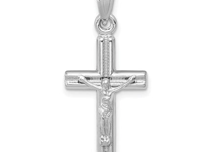 14k White Gold Hollow Crucifix Pendant (Style D3226)