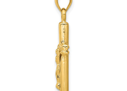 14K gold crucifix pendant, alternate view