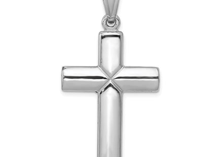 14K white gold crucifix pendant, further view
