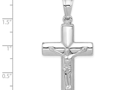 14K white gold crucifix pendant, another view