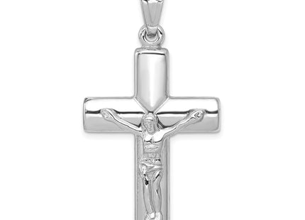 14K white gold crucifix pendant