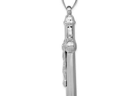 14K white gold crucifix pendant, alternate view