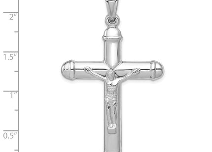 14K white gold crucifix pendant, another view