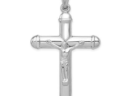 14K white gold crucifix pendant
